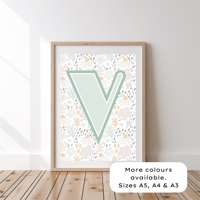 Image 1 of Personalised Floral Initial Print