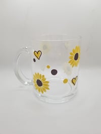 Image 1 of sunflower glass mug 