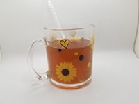 Image 2 of sunflower glass mug 
