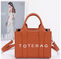 SMALL MINI FAUX LEATHER TOTE BAG SATCHEL