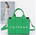 SMALL MINI FAUX LEATHER TOTE BAG SATCHEL
