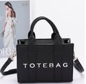SMALL MINI FAUX LEATHER TOTE BAG SATCHEL