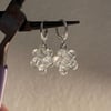 crystal ball silver huggie hoop earrings