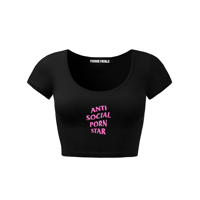 Image 2 of ANTI SOCIAL STAR SCOOP NECK CROP-TOP