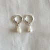 freshwater pearl silver huggie hoop earrings