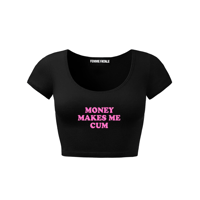 Image 1 of MONEY MAKES ME WET SCOOP NECK CROP-TOP