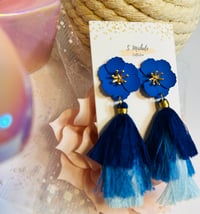 Image 5 of Flower Tiered Tassel Earrings