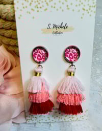 Image 1 of Red Leopard Earrings 