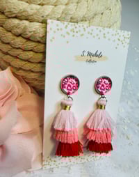Image 3 of Red Leopard Earrings 