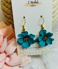 Image 1 of Turquoise Flower Earrings 