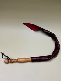 Image 2 of Dragon Tail leather impact toy in dark red