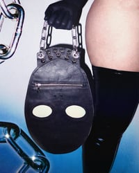 Image 2 of Matte Black Leather Gimp Clutch