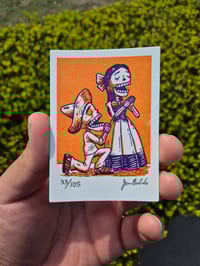 Image 2 of Enamorados Limited Edition Gocco Screenprint ACEO