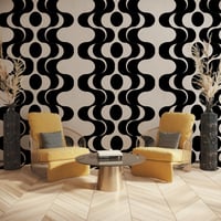 Image 1 of Mod Black Waves  Wallpaper 