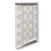 Image 2 of Mod Taupe Waves  Wallpaper 