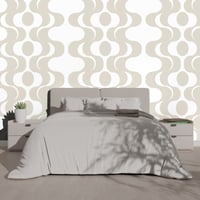 Image 4 of Mod Taupe Waves  Wallpaper 