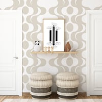 Image 1 of Mod Taupe Waves  Wallpaper 