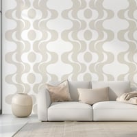 Image 3 of Mod Taupe Waves  Wallpaper 