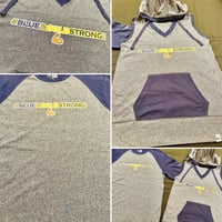 Image 4 of IRVING M. BLUE - Blue & Gold Strong Workout Apparel (Women & Men / Gray & Navy)