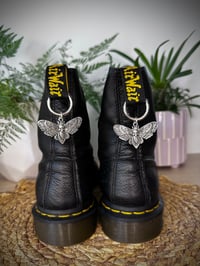 Silver Skull Moth Boot Charms