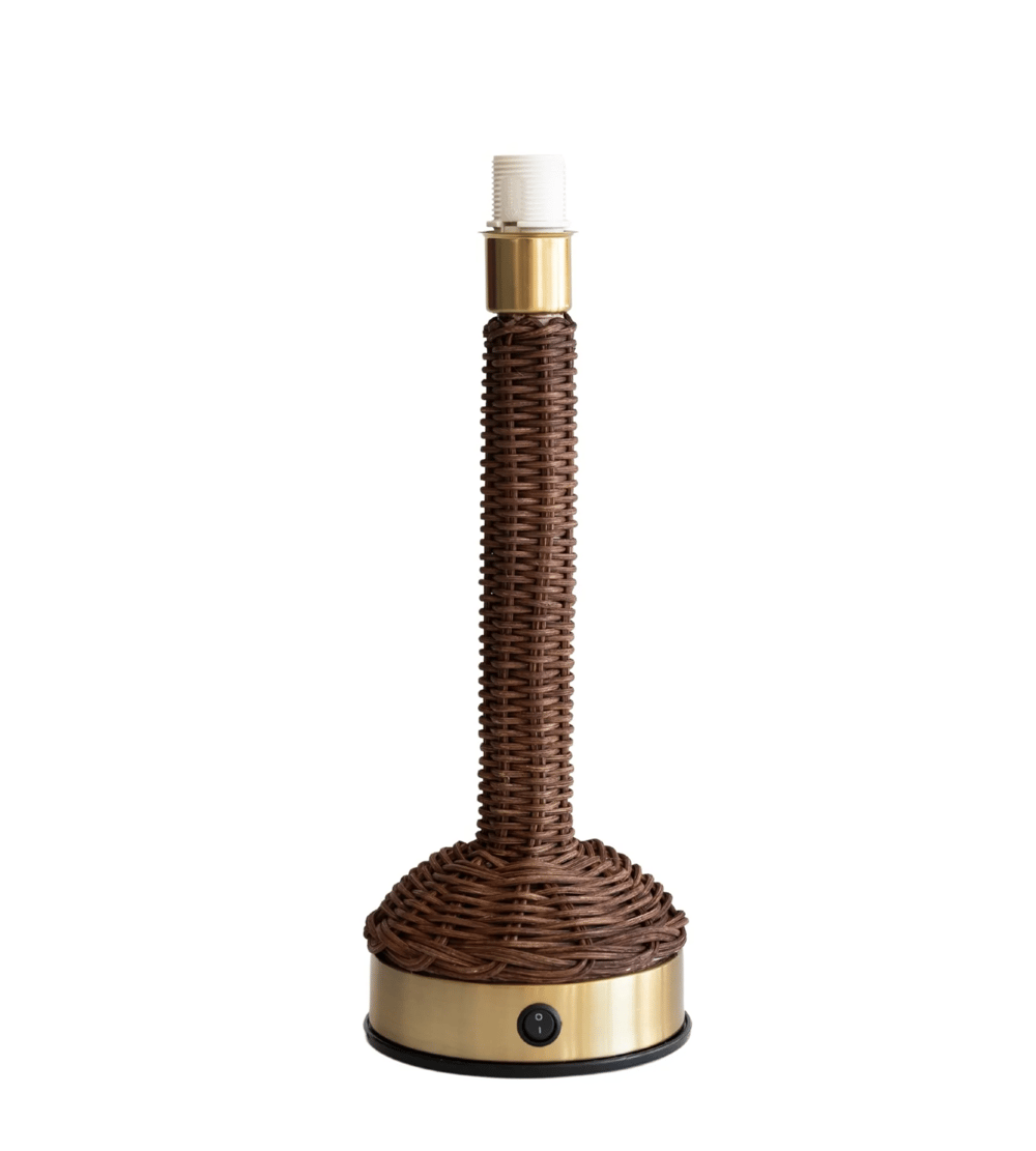 Image of Dark Rattan Cordless, rechargeable, Lamp