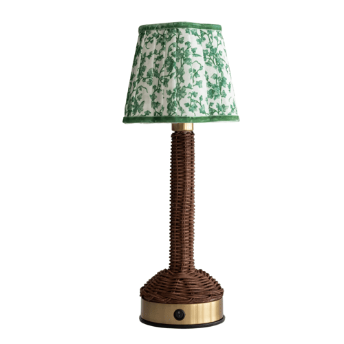 Image of Dark Rattan Cordless, rechargeable, Lamp