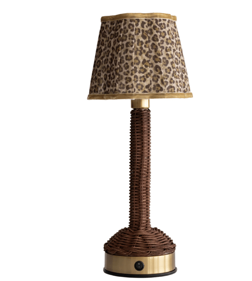 Image of Dark Rattan Cordless, rechargeable, Lamp