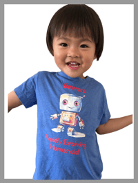Image 2 of NEW!!! Humanoid Tee, Tote and Soaps Gift Set for Kids Teens Blue and White 