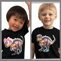 Image 2 of NEW!!! Dinosaur Tee, Tote, and Soaps Gift Set for Kids Teens Girls and Boys Black and Gold 