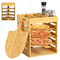 Pizza Peel Rack Stand Wooden, 4 Pack of 12 Inch Pizza Peels Wood Non-Stick, Pizza Peel Rack Holder 