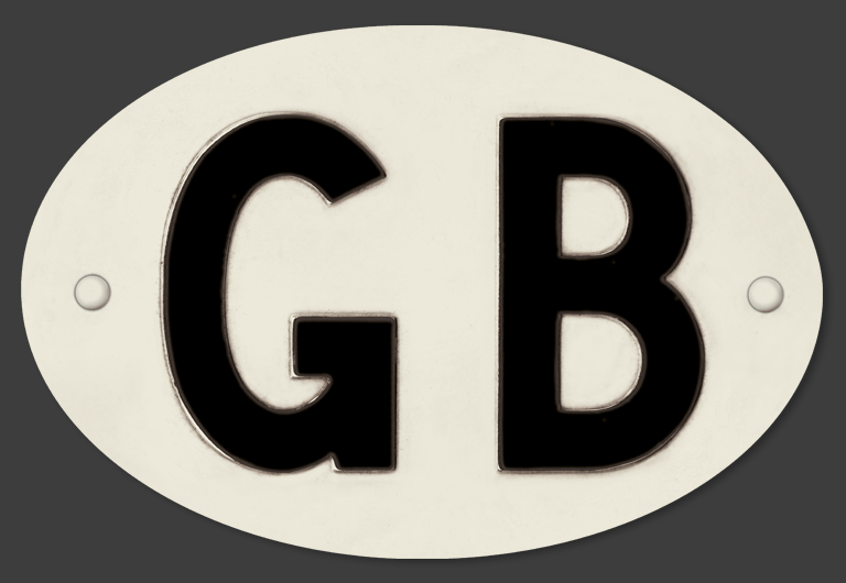 Image of Magnetic Clean GB badge Black or White 180x120mm - seconds