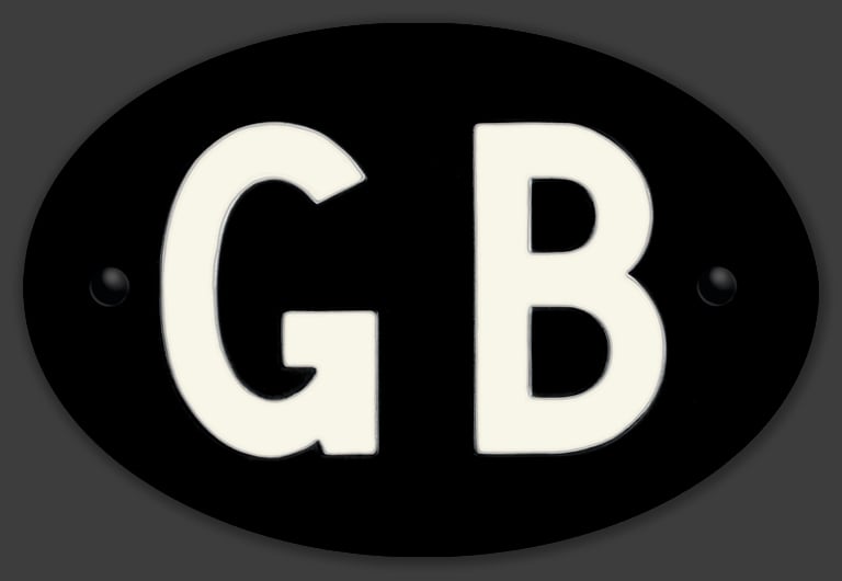 Image of Magnetic Clean GB badge Black or White 180x120mm - seconds