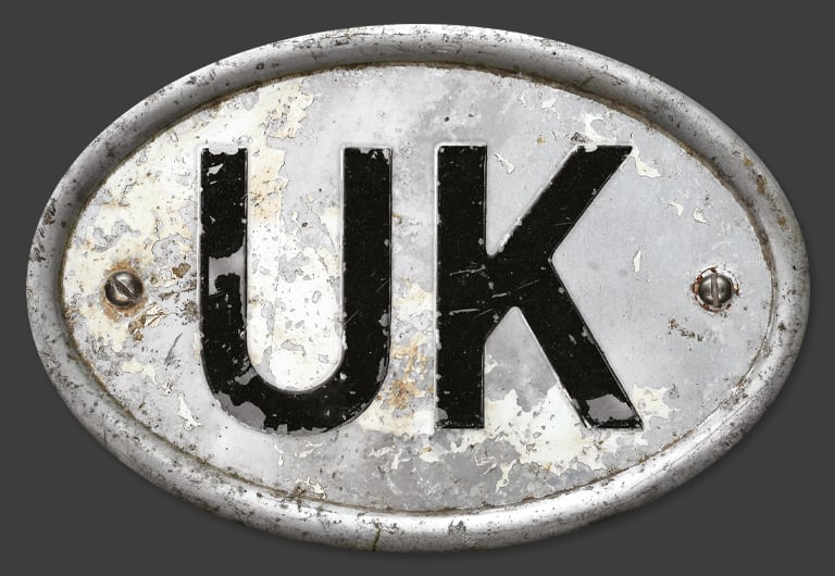 Image of Magnetic UK badge - Patina'd Silver 180x120mm