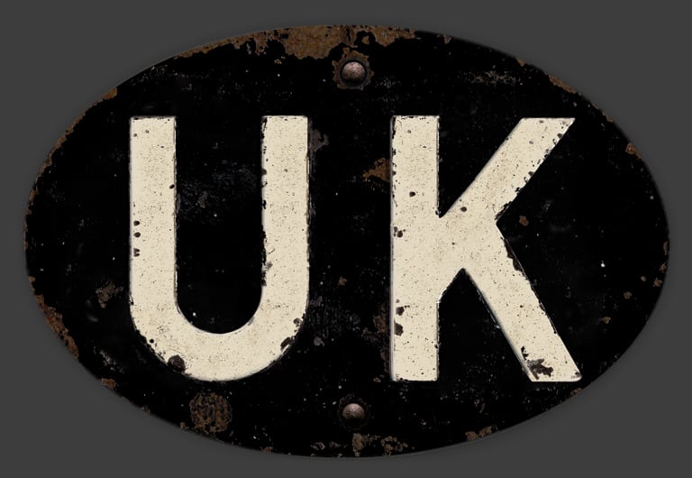 Image of Magnetic UK badge - Patina'd Black 180x120mm