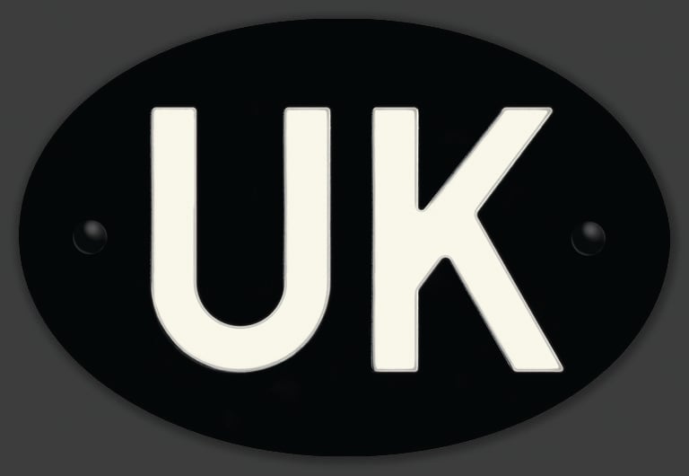 Image of Magnetic Clean UK badge Black 180x120mm