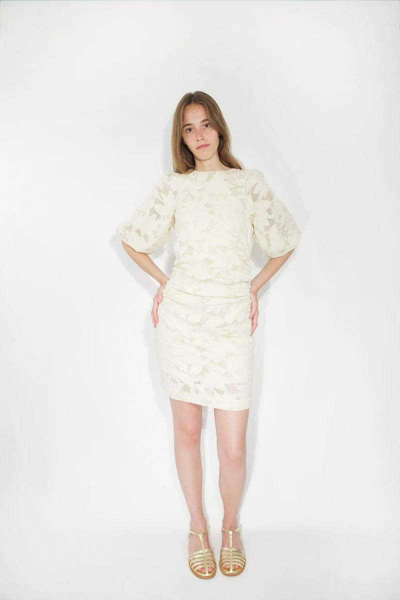 Image of 3-Vestido corto guipur