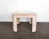 Tessellated Travertine + Glass End Tabke by Newton Furniture 