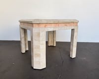 Image 3 of Tessellated Travertine + Glass End Table by Mission Furniture