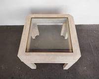 Image 4 of Tessellated Travertine + Glass End Table by Mission Furniture