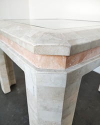 Image 5 of Tessellated Travertine + Glass End Table by Mission Furniture