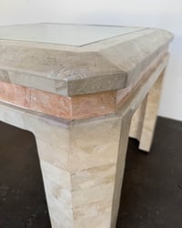 Image 10 of Tessellated Travertine + Glass End Table by Mission Furniture