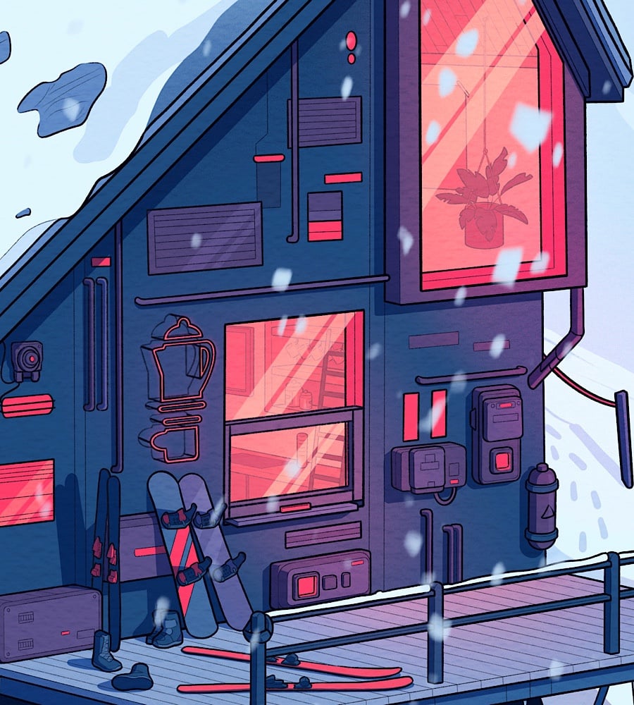 SNOW CABIN PRINT