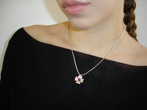 Image of LOWOOL - Red Cross Silver Necklace