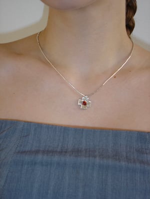 Image of LOWOOL - Red Cross Silver Necklace