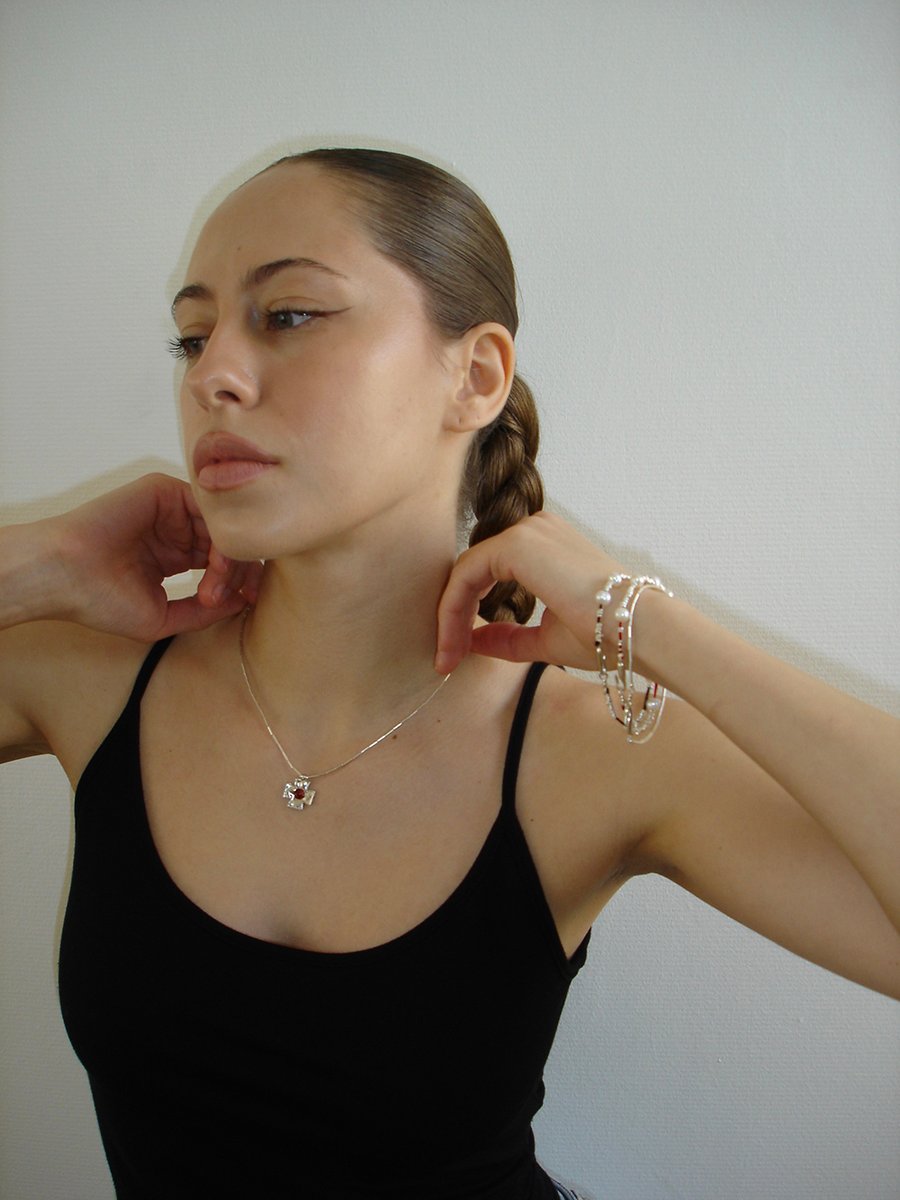 【LOWOOL】Red Cross Silver Necklace〜ネックレス★韓国発 IMPLY — LOWOOL - Red Cross Silver Necklace