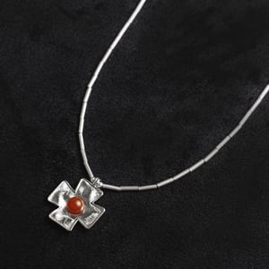 Image of LOWOOL - Red Cross Silver Necklace