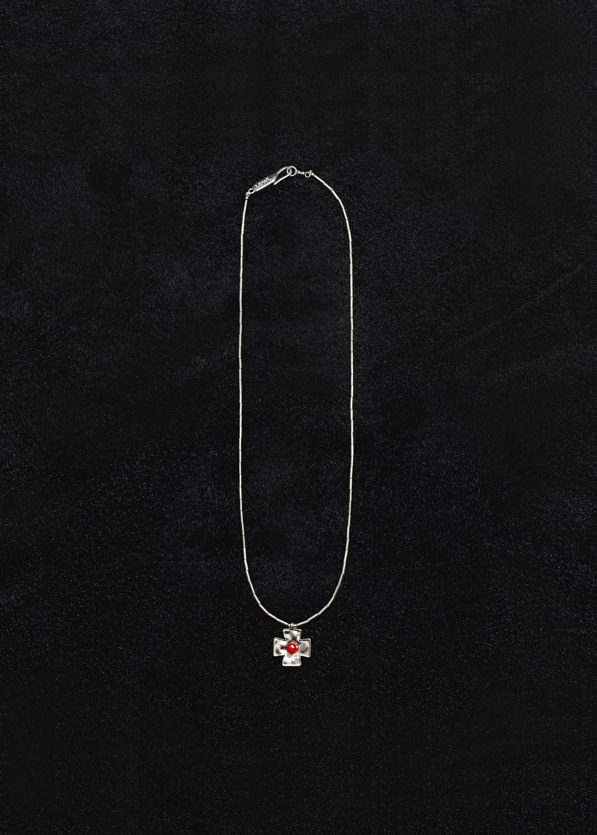 【LOWOOL】Red Cross Silver Necklace〜ネックレス★韓国発 IMPLY — LOWOOL - Red Cross Silver Necklace