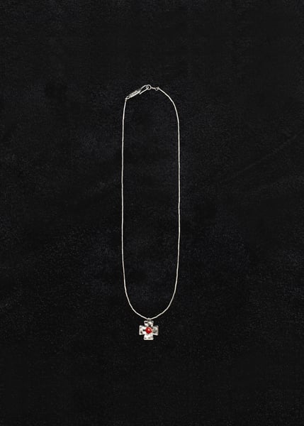 Image of LOWOOL - Red Cross Silver Necklace