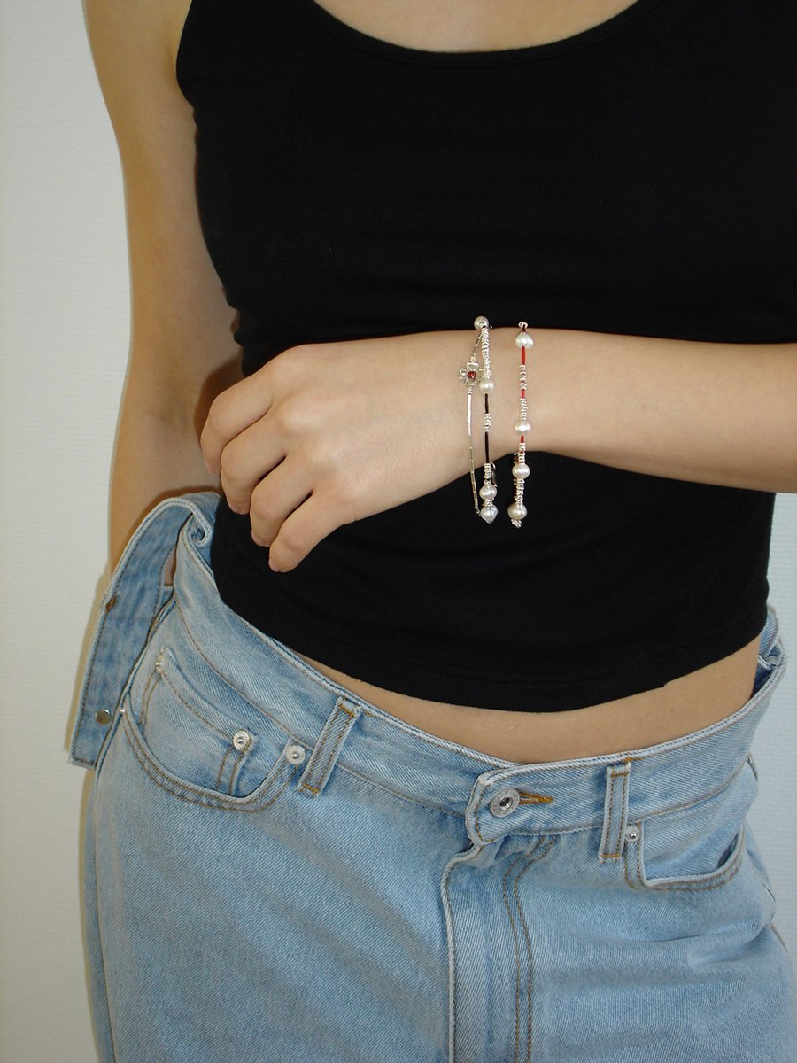 【LOWOOL】Red Cross Silver Bracelet〜ブレスレット★韓国発 IMPLY — LOWOOL - Red Cross Silver Bracelet