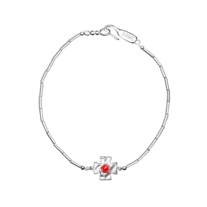 Image of LOWOOL - Red Cross Silver Bracelet